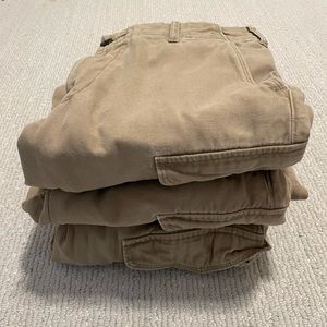 Lot of 3 pairs good condition men’s D2 khaki dockers cargo pants size 29x32